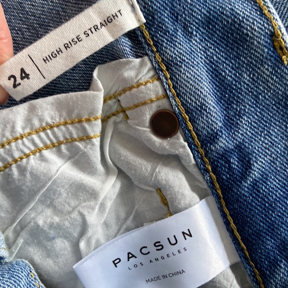 NWOT PacSun High-Rise Straight Leg Cropped Medium Wash Jeans Size 24 / 00 - Picture 8 of 10